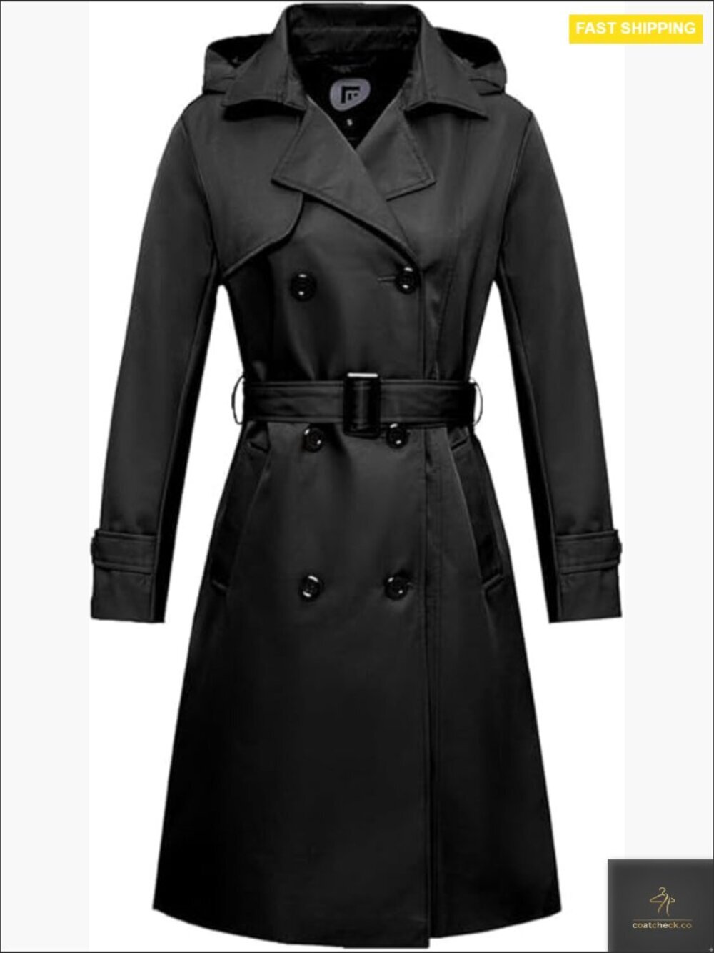 Classic Long Trench Coat Waterproof Windbreaker Double Breasted Belted